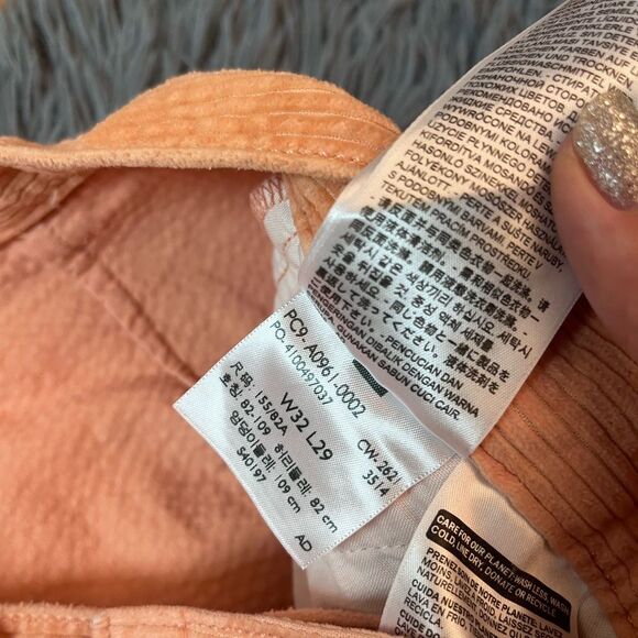 Levis Premium Math Club Flare Corduroy Pants Orange Size 32 - Picture 6 of 9